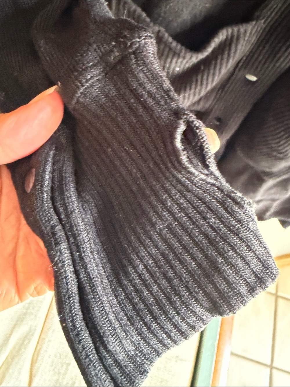 FEEL THE PIECE Black Ribbed Longline Cardigan - Picture 3 of 6